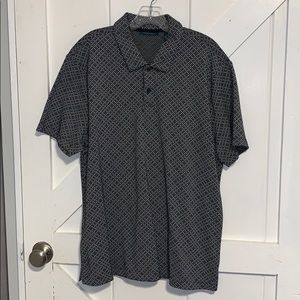 Perry Ellis polo black and gray Geometric design